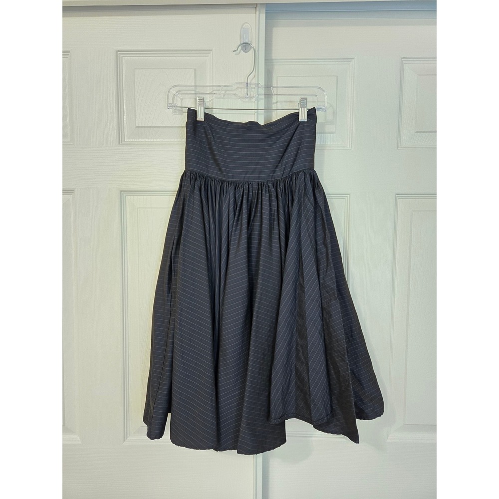 Jean Paul Gaultier Femme Vintage 6 Pinstripe High Waisted Midi Skirt Button